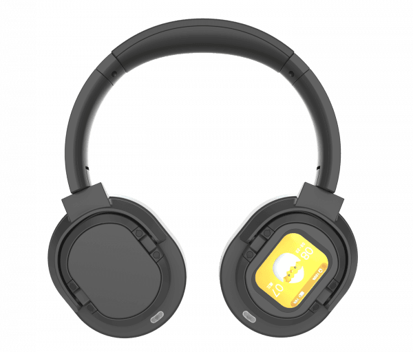 JUNYE JY-BN289 bluetooth headphones with active noise cancellation and lcd touchscreen detail