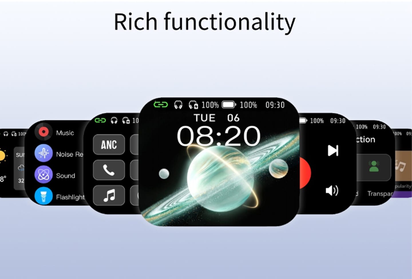 JUNYE JY-BN618 bluetooth headphones with active noise cancellation and lcd touchscreen from oem factory