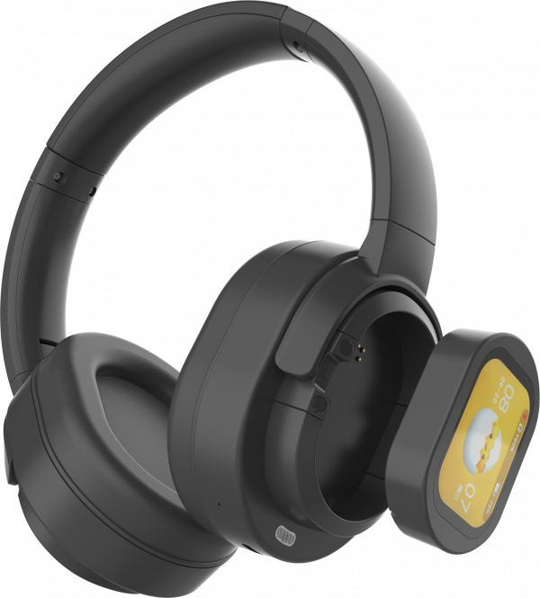 JUNYE JY-BN289 bluetooth headphones with active noise cancellation and lcd touchscreen detail