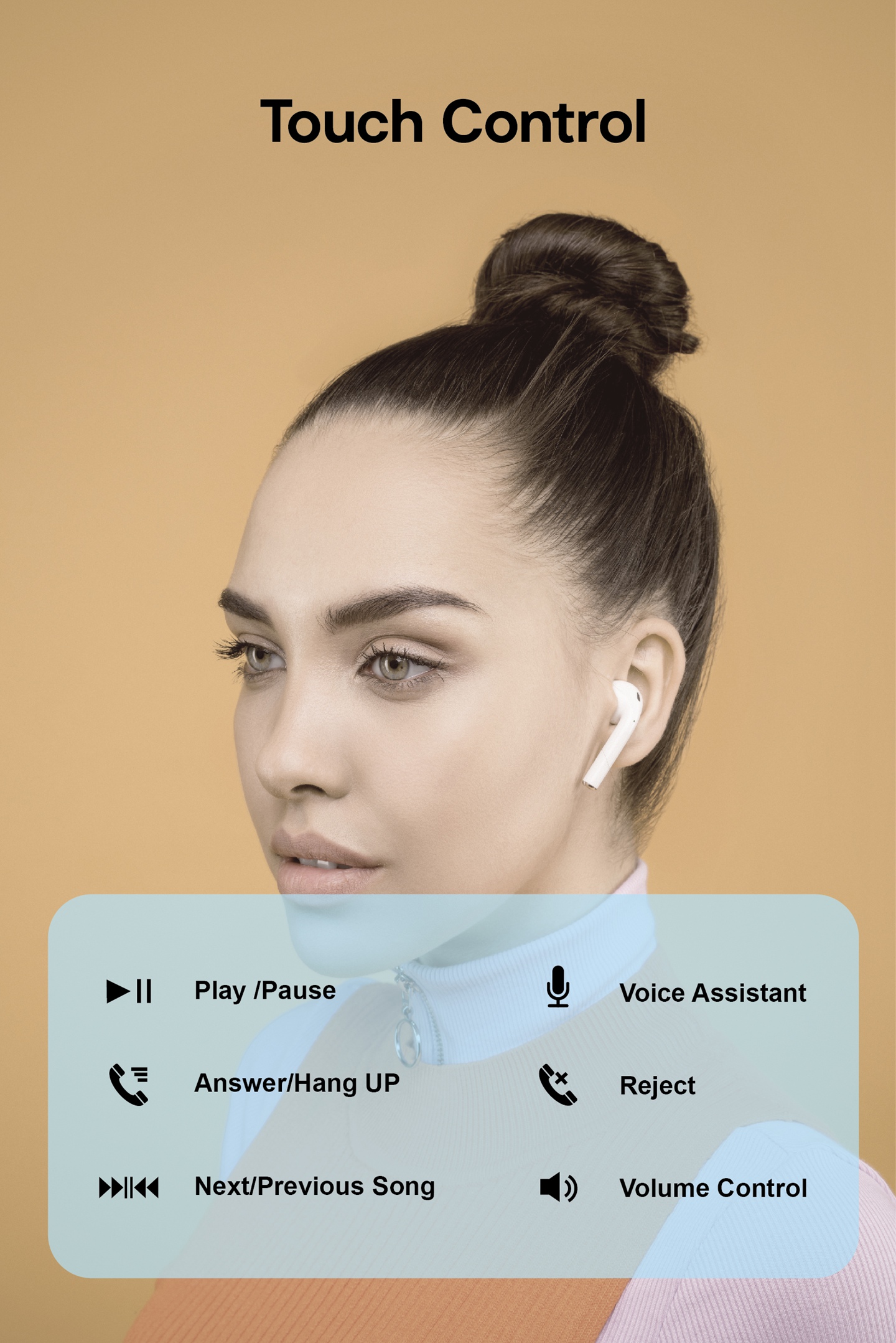 JUNYE JY-TWS02 ANC tws earphones with led bettery level